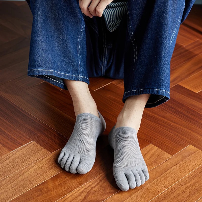 Hot Sales! Five Finger Socks Men Women Slipper Toe Socks Mesh Hollow No Show Socks Sweat-absorbing Boat Sock Ankle Short Socks