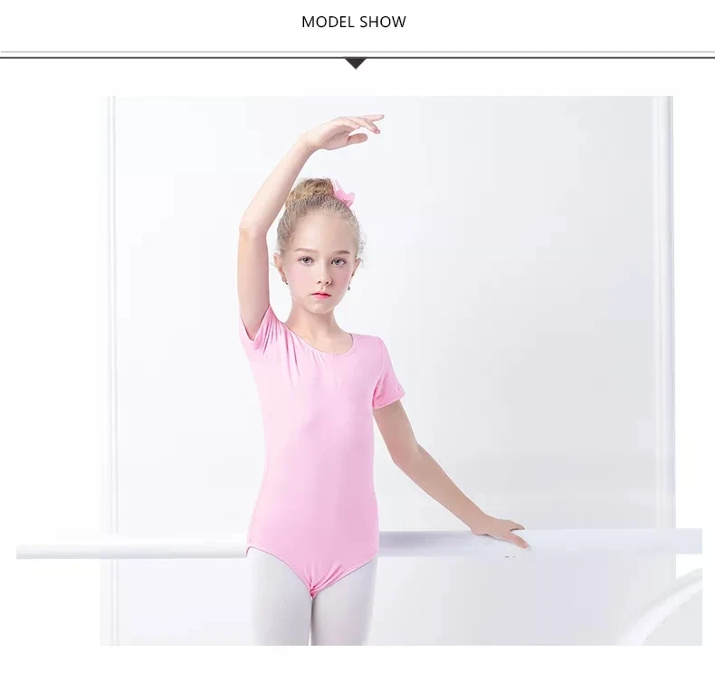 Toddler Girls Ballet Leotards Gymnastics Leotard Dance Bodysuits Cotton Short/Long Sleeve Dance Wear Ballet Bodysuit for Dancing