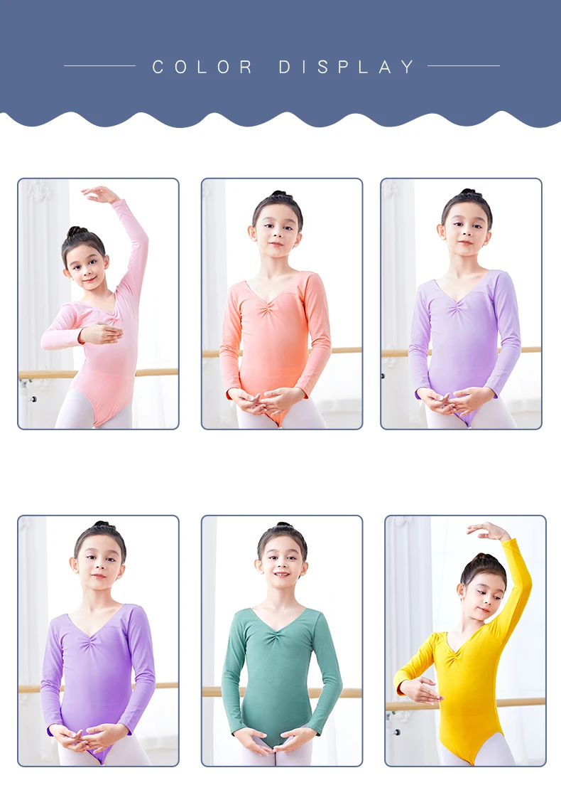 Toddler Girls Ballet Leotards Gymnastics Leotard Dance Bodysuits Cotton Short/Long Sleeve Dance Wear Ballet Bodysuit for Dancing