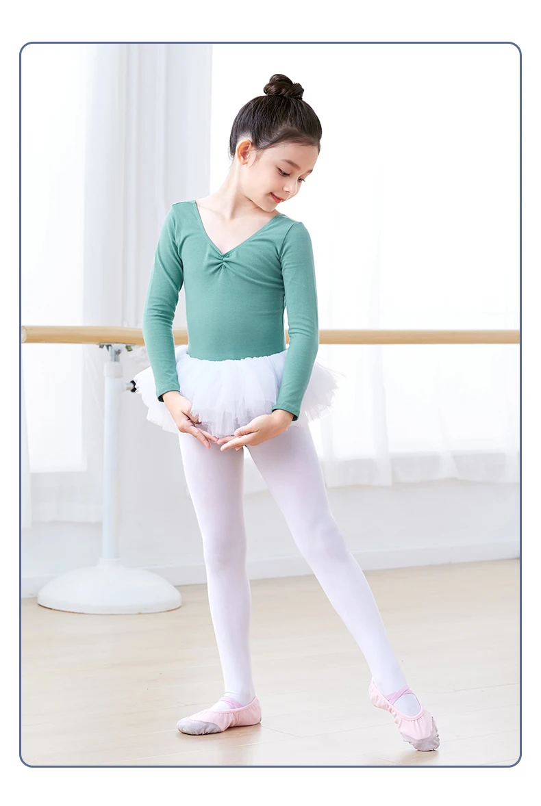 Toddler Girls Ballet Leotards Gymnastics Leotard Dance Bodysuits Cotton Short/Long Sleeve Dance Wear Ballet Bodysuit for Dancing