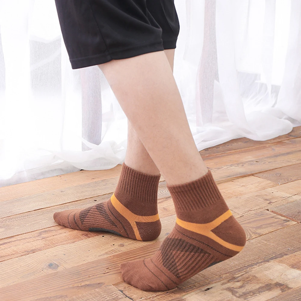 10PCS=5Pair High Quality New Autumn Men's Sports Socks Running Winter Casual Breathable Active Socks Stripe Sport Socks EUR38-48