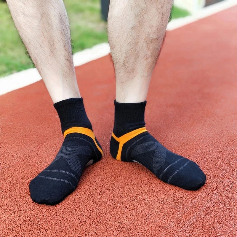 10PCS=5Pair High Quality New Autumn Men's Sports Socks Running Winter Casual Breathable Active Socks Stripe Sport Socks EUR38-48