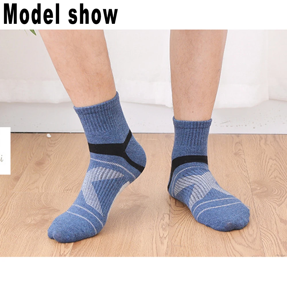 10PCS=5Pair High Quality New Autumn Men's Sports Socks Running Winter Casual Breathable Active Socks Stripe Sport Socks EUR38-48