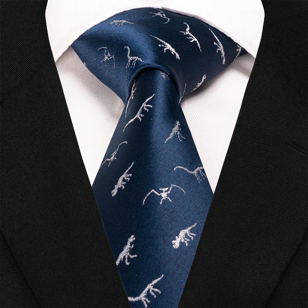EASTEPIC 8 cm Red Blue Jacquard Ties for Men Men's Necktie Quality Accessory Business Gift Fox Dragon Flamingo Snail Duck Animal