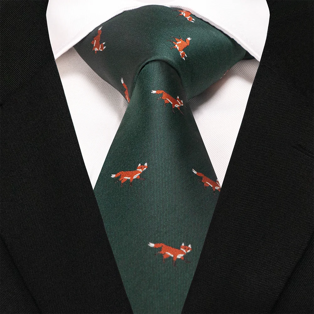 EASTEPIC 8 cm Red Blue Jacquard Ties for Men Men's Necktie Quality Accessory Business Gift Fox Dragon Flamingo Snail Duck Animal