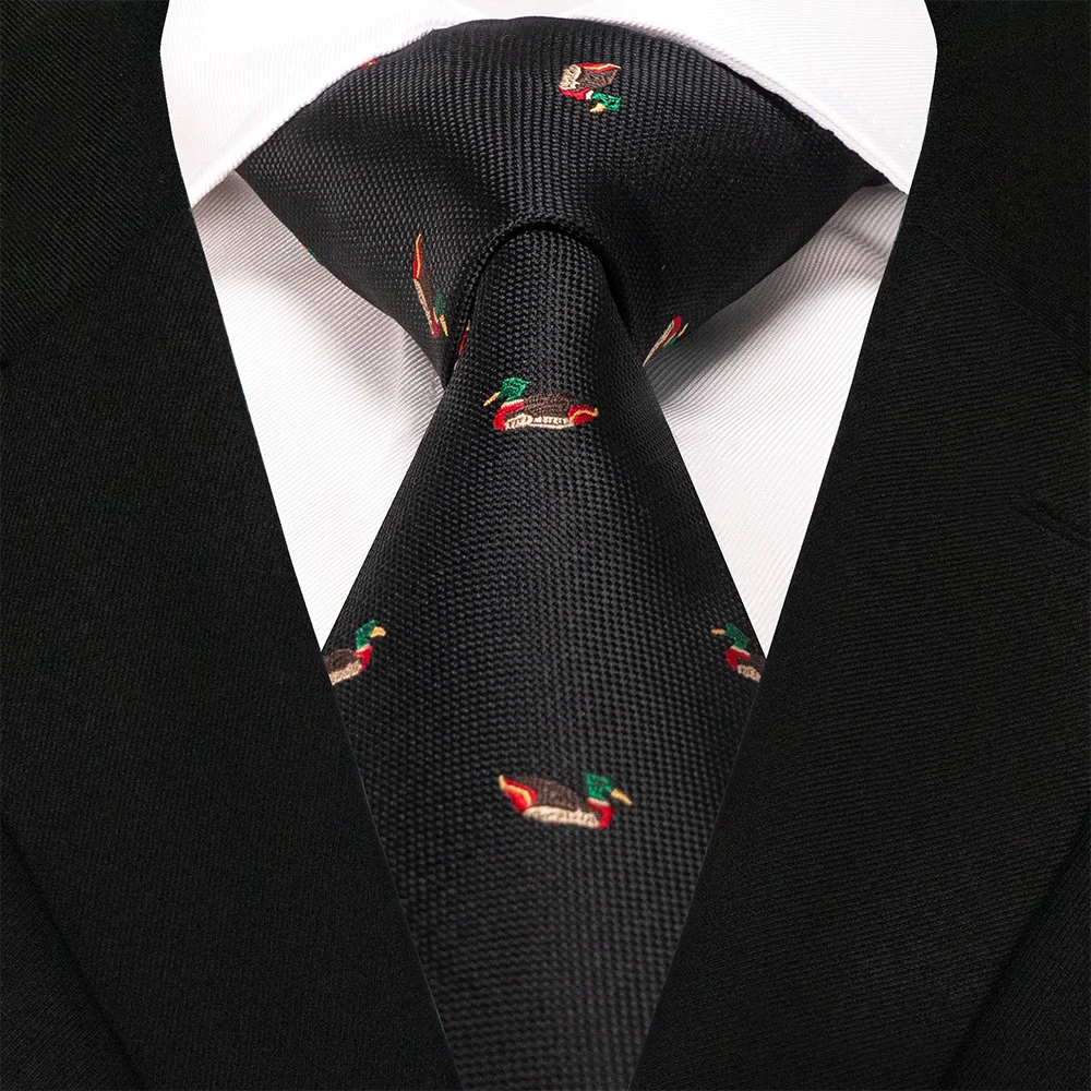 EASTEPIC 8 cm Red Blue Jacquard Ties for Men Men's Necktie Quality Accessory Business Gift Fox Dragon Flamingo Snail Duck Animal