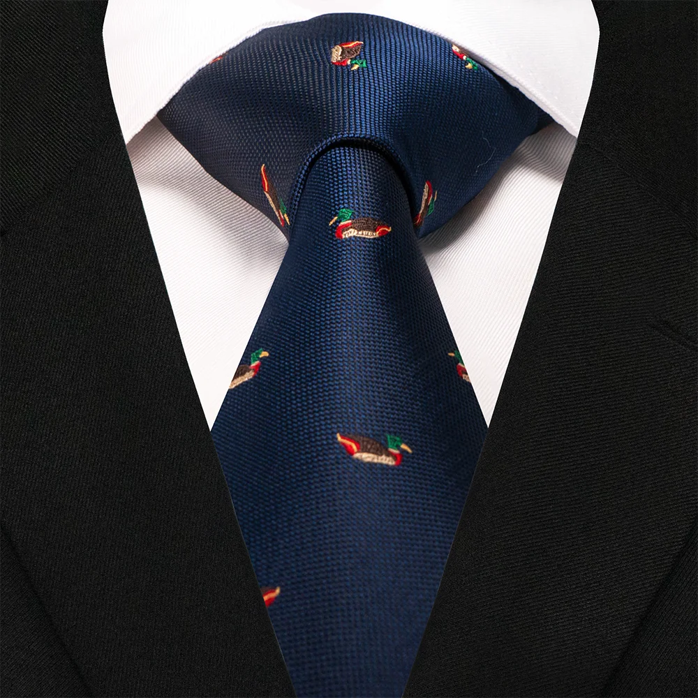 EASTEPIC 8 cm Red Blue Jacquard Ties for Men Men's Necktie Quality Accessory Business Gift Fox Dragon Flamingo Snail Duck Animal