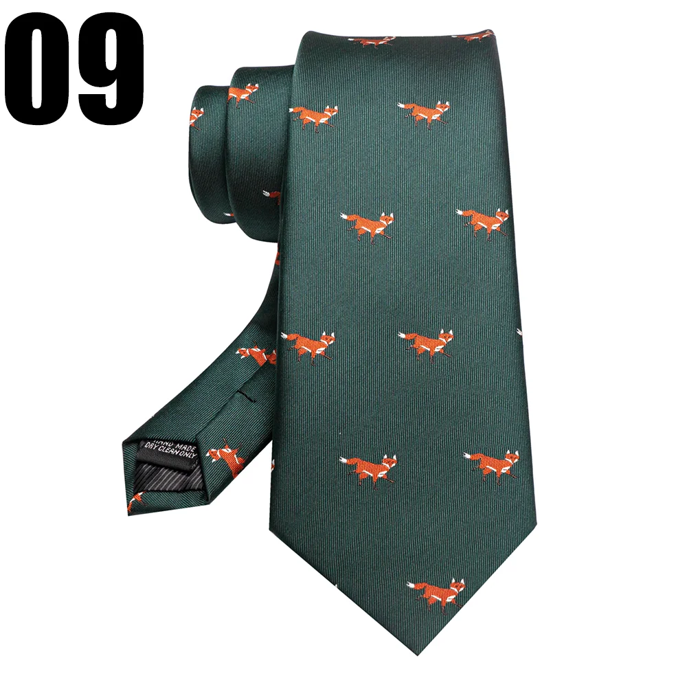 EASTEPIC 8 cm Red Blue Jacquard Ties for Men Men's Necktie Quality Accessory Business Gift Fox Dragon Flamingo Snail Duck Animal