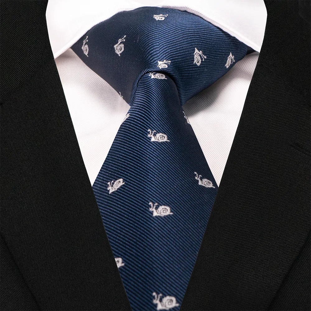 EASTEPIC 8 cm Red Blue Jacquard Ties for Men Men's Necktie Quality Accessory Business Gift Fox Dragon Flamingo Snail Duck Animal