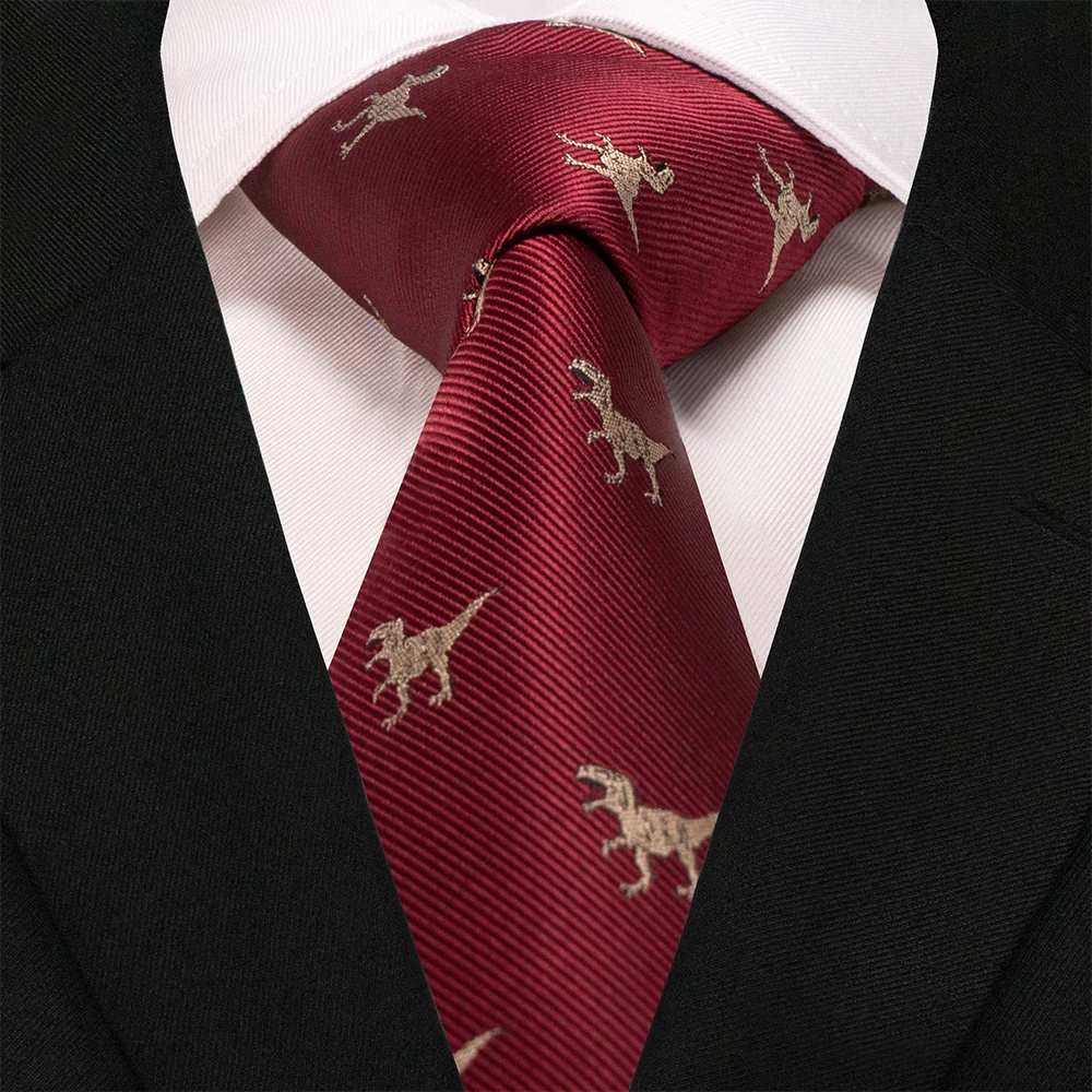 EASTEPIC 8 cm Red Blue Jacquard Ties for Men Men's Necktie Quality Accessory Business Gift Fox Dragon Flamingo Snail Duck Animal