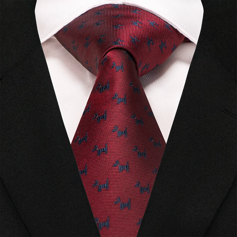 EASTEPIC 8 cm Red Blue Jacquard Ties for Men Men's Necktie Quality Accessory Business Gift Fox Dragon Flamingo Snail Duck Animal