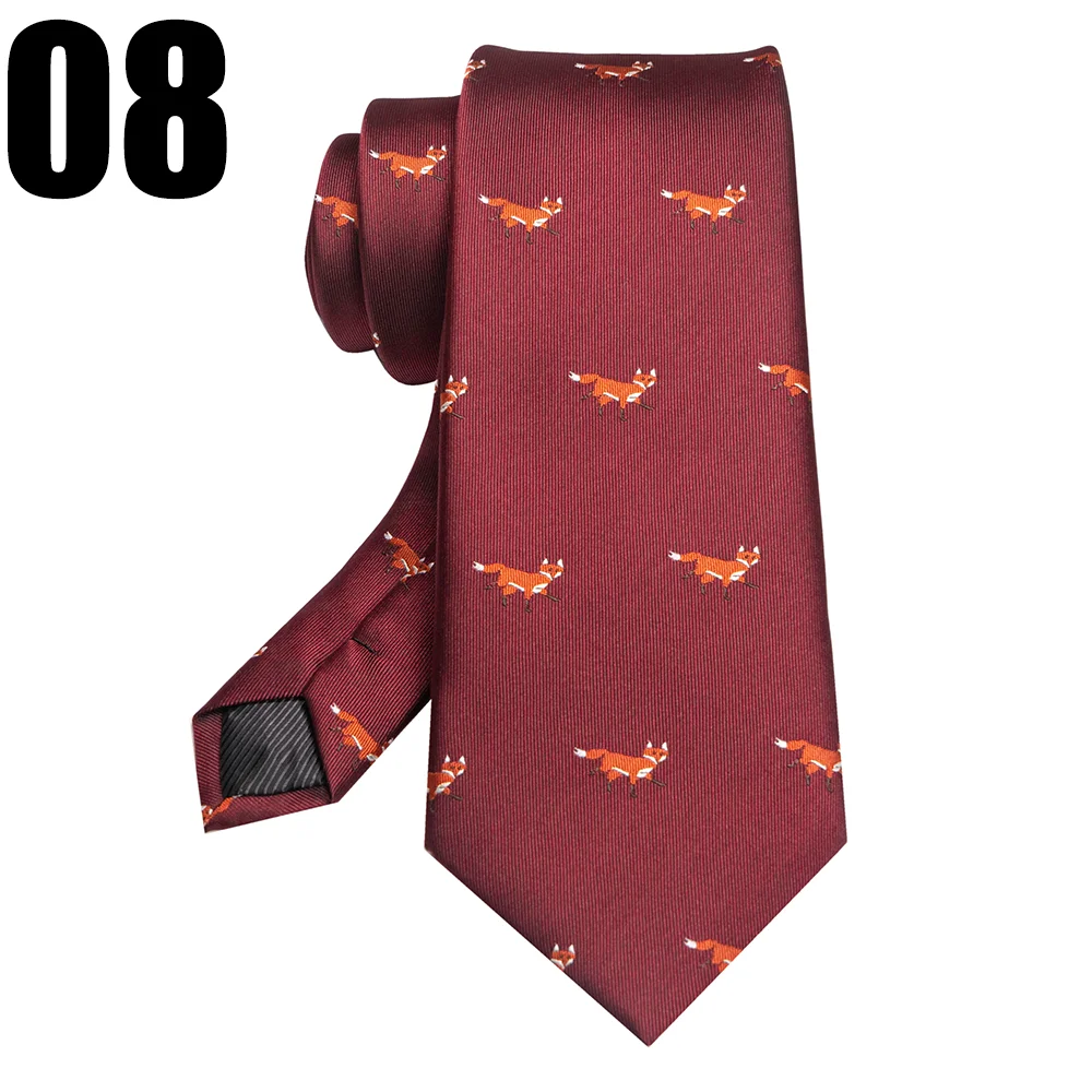 EASTEPIC 8 cm Red Blue Jacquard Ties for Men Men's Necktie Quality Accessory Business Gift Fox Dragon Flamingo Snail Duck Animal