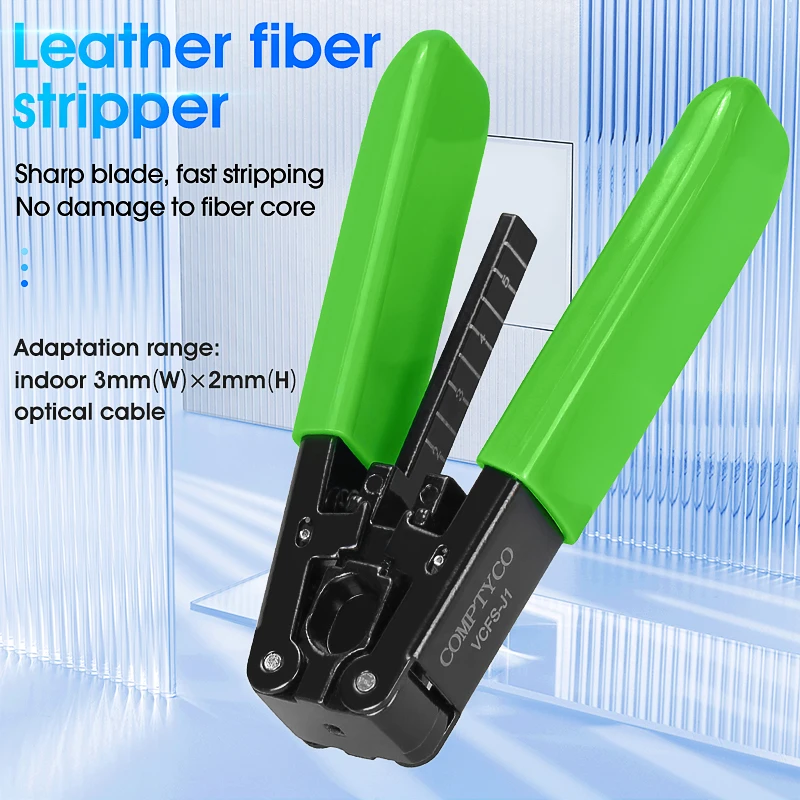 COMPTYCO Fiber Optic Tool Kit (Optional) VCFS-33 Three-port Stripper & VCFS-J1 Leather Wire Stripper 3mm(W)*2mm(H) FTTH Tools