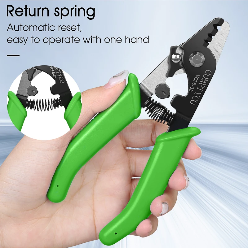 COMPTYCO Fiber Optic Tool Kit (Optional) VCFS-33 Three-port Stripper & VCFS-J1 Leather Wire Stripper 3mm(W)*2mm(H) FTTH Tools