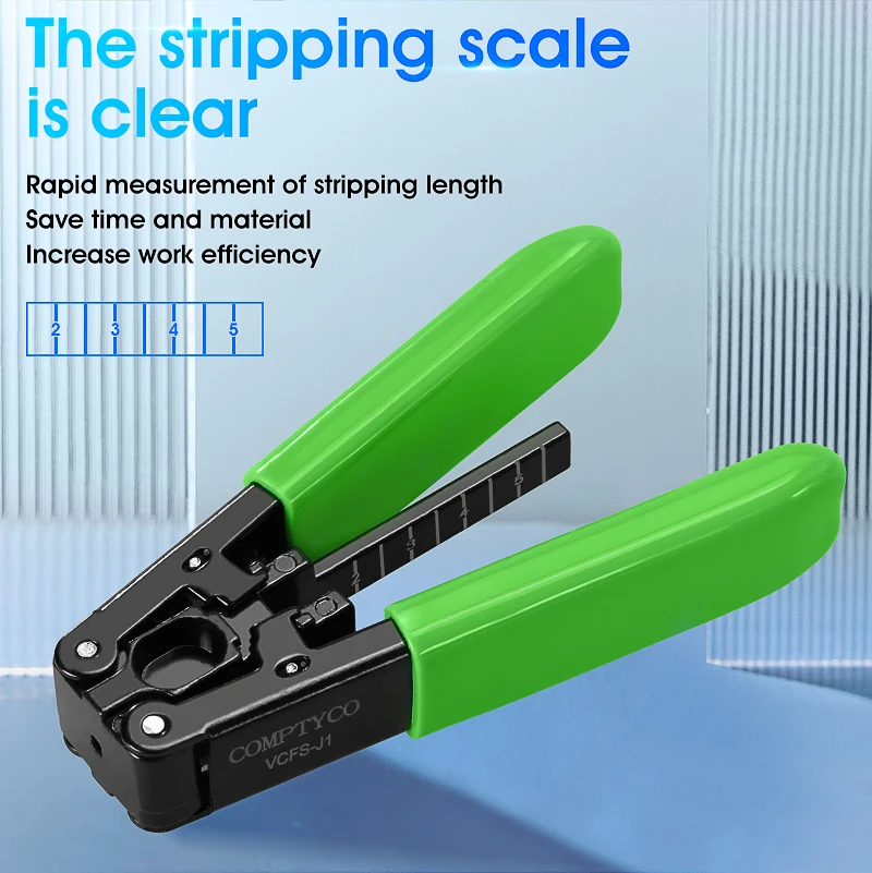 COMPTYCO Fiber Optic Tool Kit (Optional) VCFS-33 Three-port Stripper & VCFS-J1 Leather Wire Stripper 3mm(W)*2mm(H) FTTH Tools