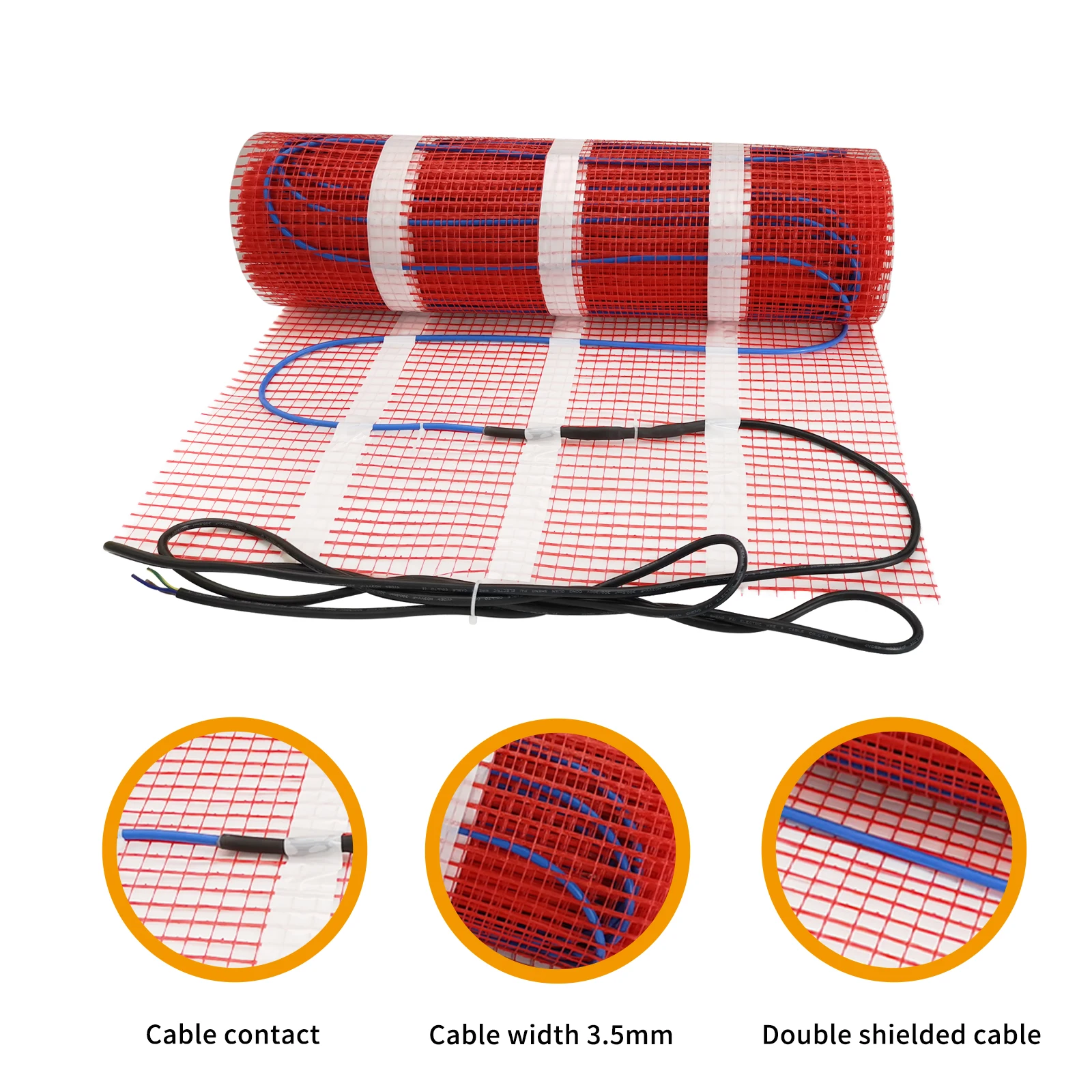 Minco Heat 12K 5-200 Meters 33ohm/m Carbon Fiber Heating Cable Infrared Warm Floor Red Russian Warehouse with Insulation Kits