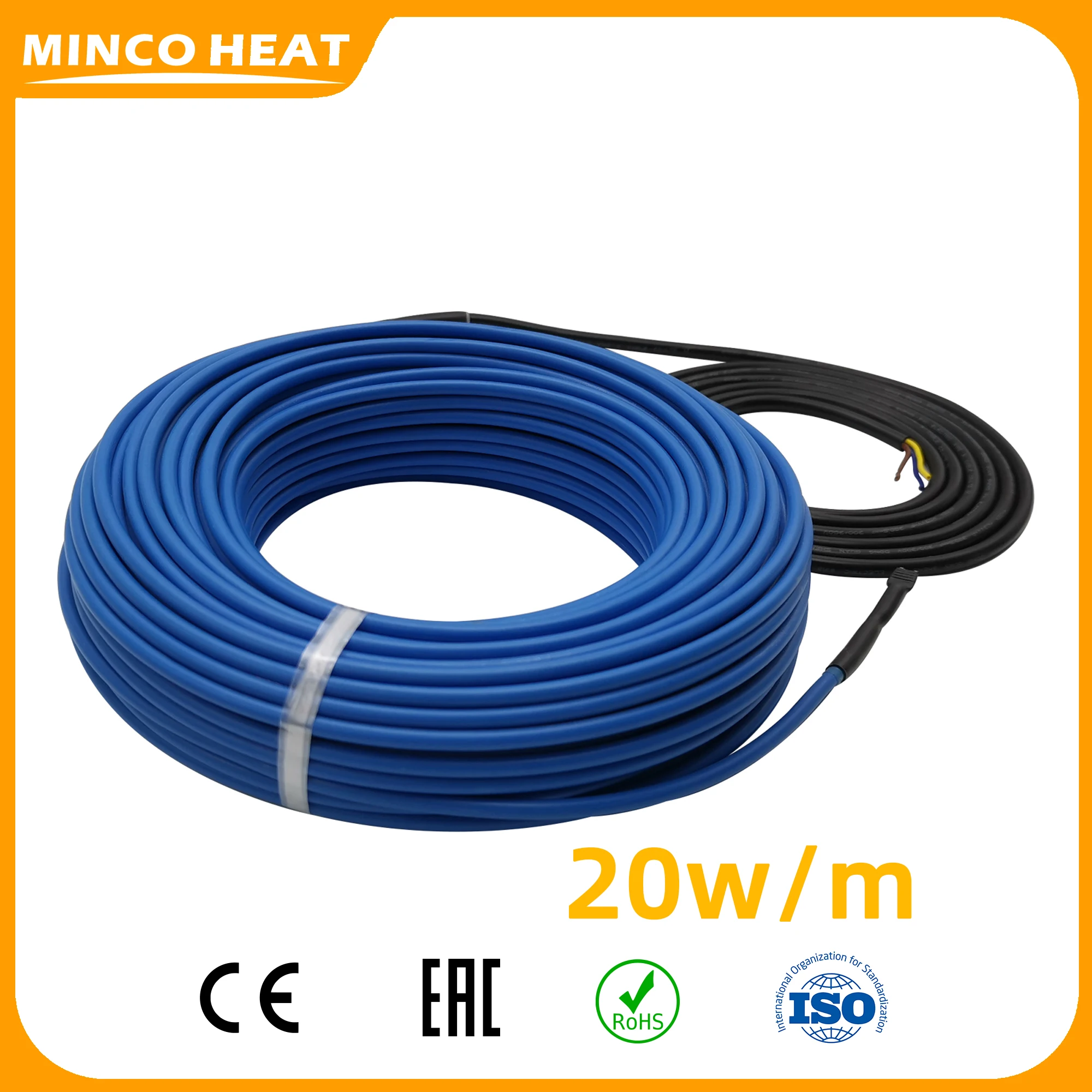 Minco Heat 12K 5-200 Meters 33ohm/m Carbon Fiber Heating Cable Infrared Warm Floor Red Russian Warehouse with Insulation Kits