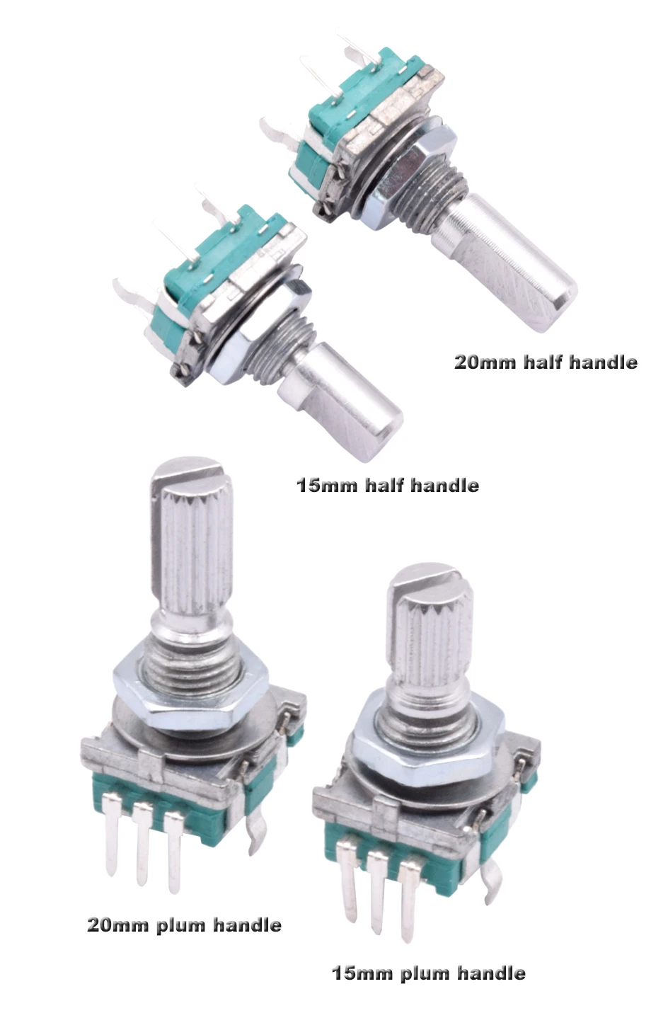 5/10pcs 20 Position Incremental 360 Rotary Encoder Knob Button Switch EC11 Arduino Digital Potentiometer 15/20mm Plum Half Shaft