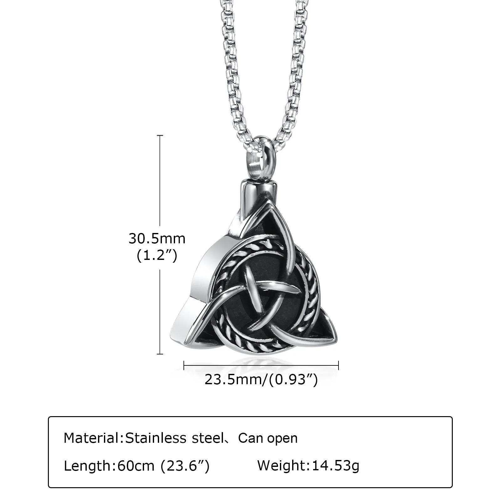 Mens Urn Necklaces for Ashes,Stainless Steel Tribal Celtic Knot Memorial Cremation Pendant,Bereavement Keepsakes Jewelry
