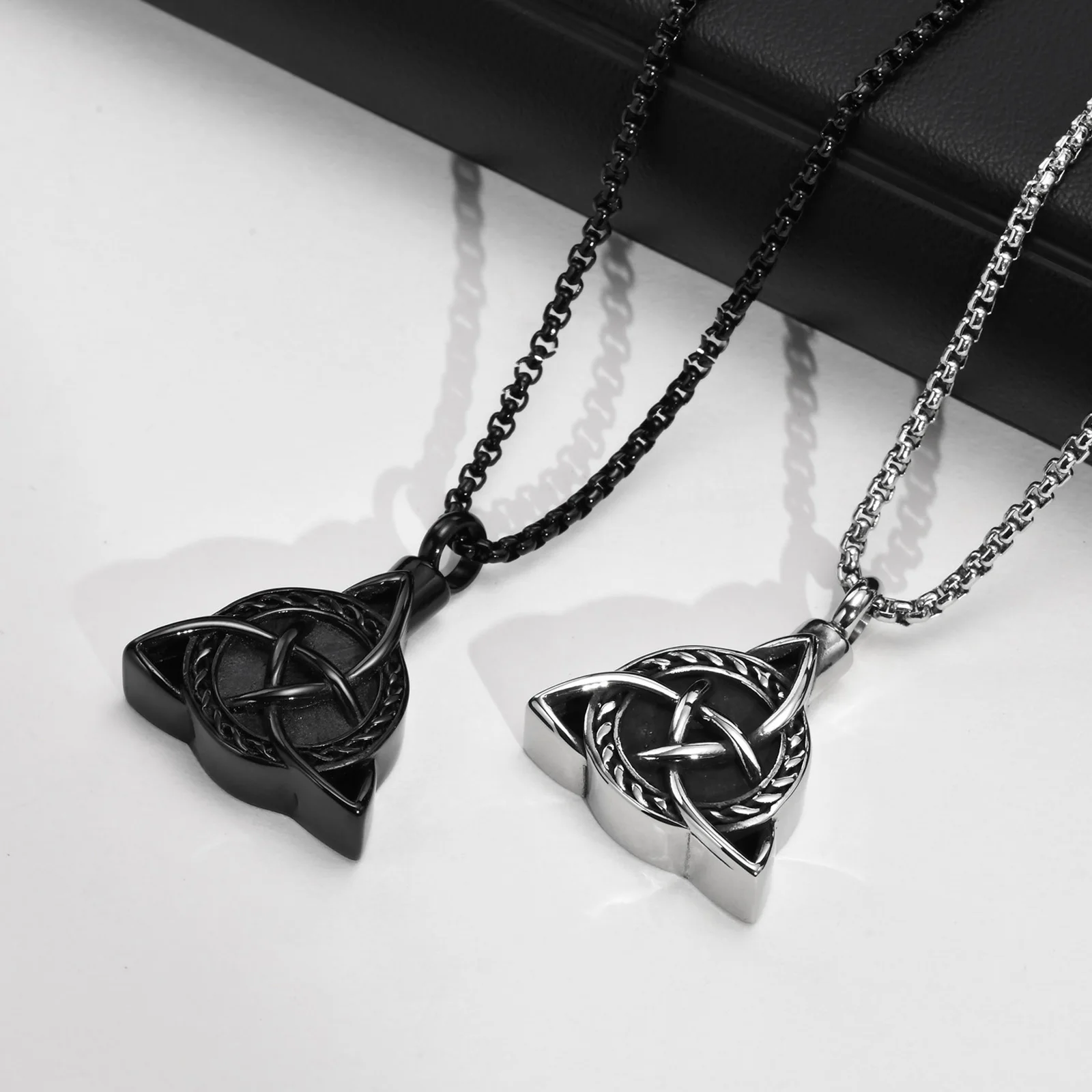 Mens Urn Necklaces for Ashes,Stainless Steel Tribal Celtic Knot Memorial Cremation Pendant,Bereavement Keepsakes Jewelry
