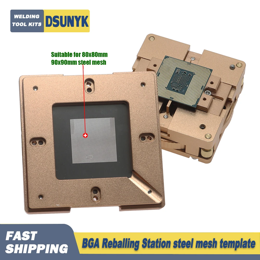 80mm/90mm Aluminium Alloy BGA Reballing Station Kit 90*90mm BGA Reballing Station with 10/PCS BGA Universal Stencil Solder Balls