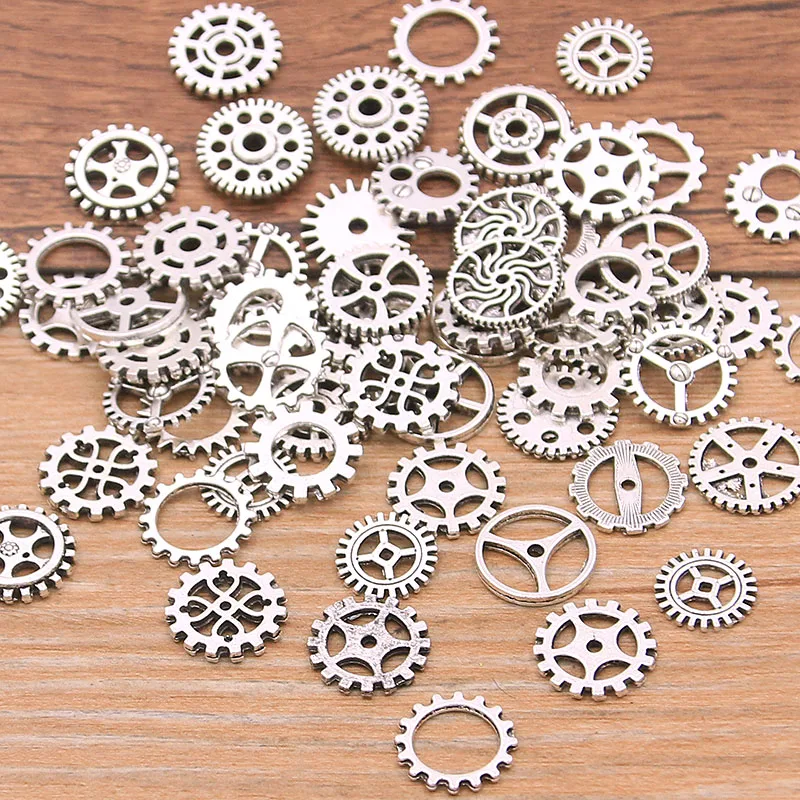 60PCS 10 Color Small Size 8-15mm Mix Alloy Mechanical Steampunk Cogs & Gears Diy Accessories New Oct Drop Ship