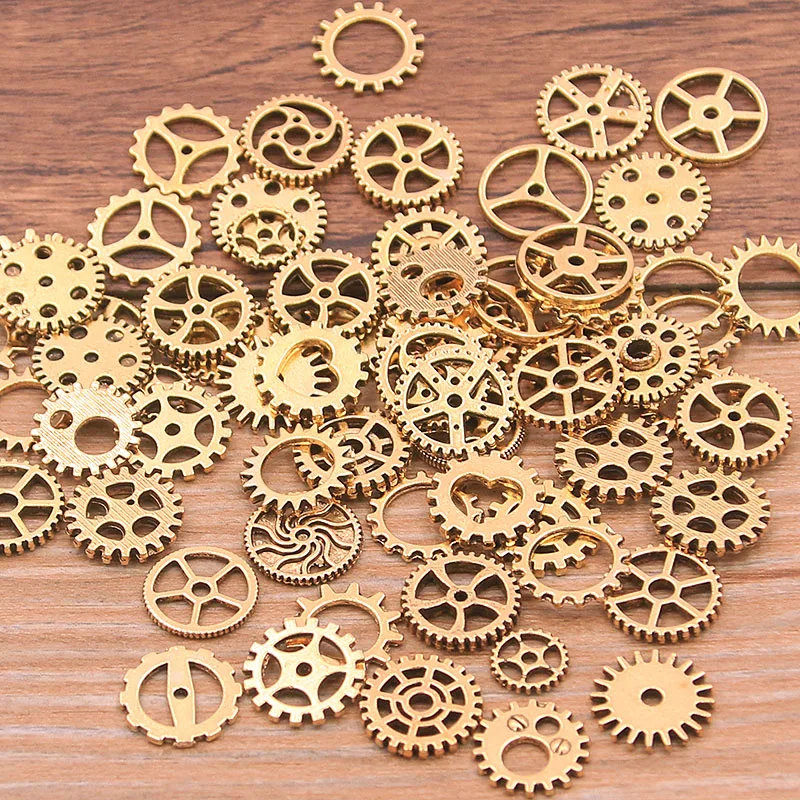 60PCS 10 Color Small Size 8-15mm Mix Alloy Mechanical Steampunk Cogs & Gears Diy Accessories New Oct Drop Ship