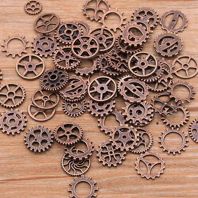 60PCS 10 Color Small Size 8-15mm Mix Alloy Mechanical Steampunk Cogs & Gears Diy Accessories New Oct Drop Ship