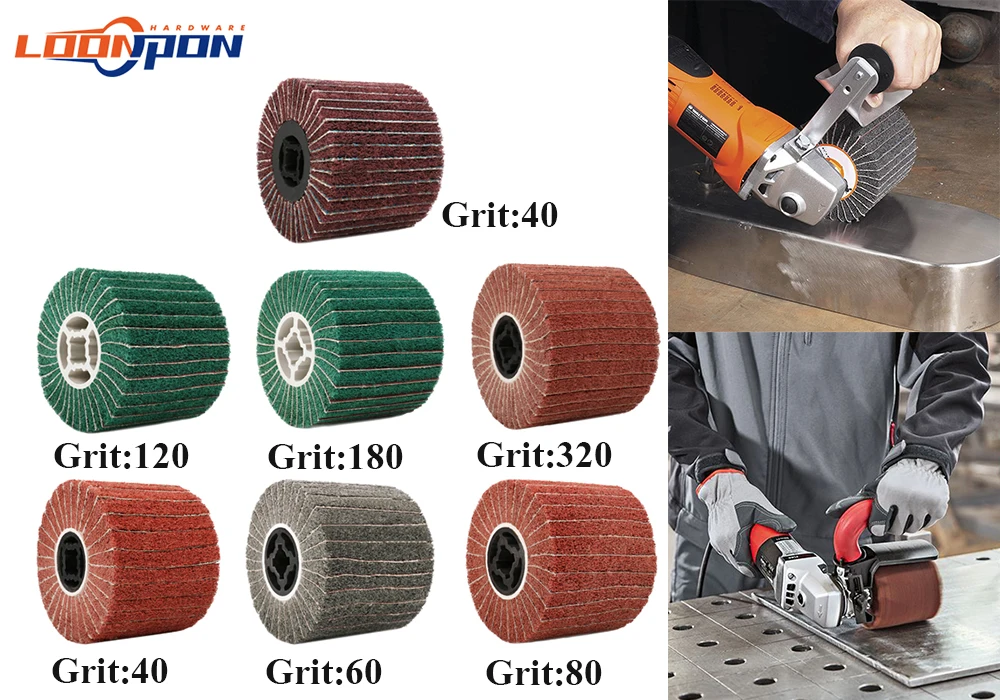 Loonpon Stainless Steel Polishing Wheel Metal Polish Abrasives Brush Roller Burnishing Tools 120x100x19mm
