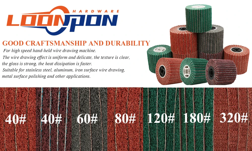 Loonpon Stainless Steel Polishing Wheel Metal Polish Abrasives Brush Roller Burnishing Tools 120x100x19mm