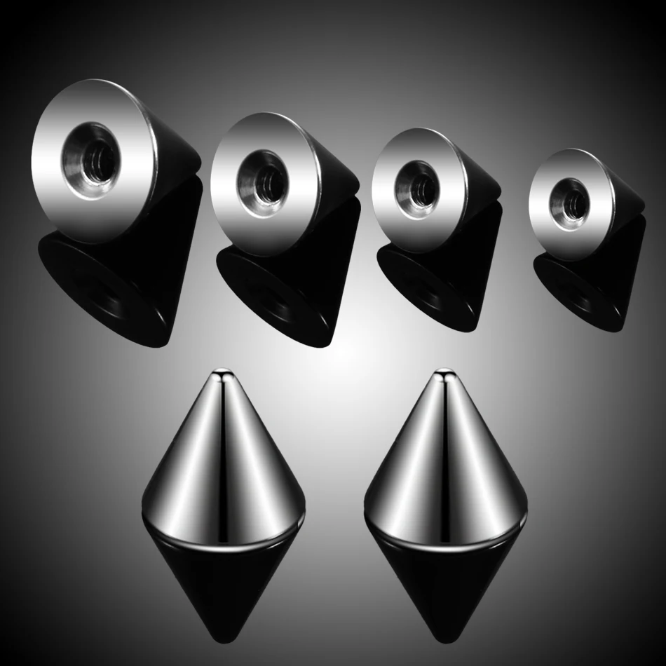 100pcs/lot Steel 14G 16G Screw Spike Replacement Accessories for Eyebrow Tongue Belly Lip Nose Septum Earring Stud Piercings