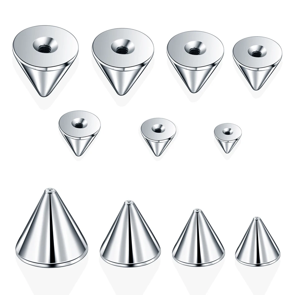 100pcs/lot Steel 14G 16G Screw Spike Replacement Accessories for Eyebrow Tongue Belly Lip Nose Septum Earring Stud Piercings