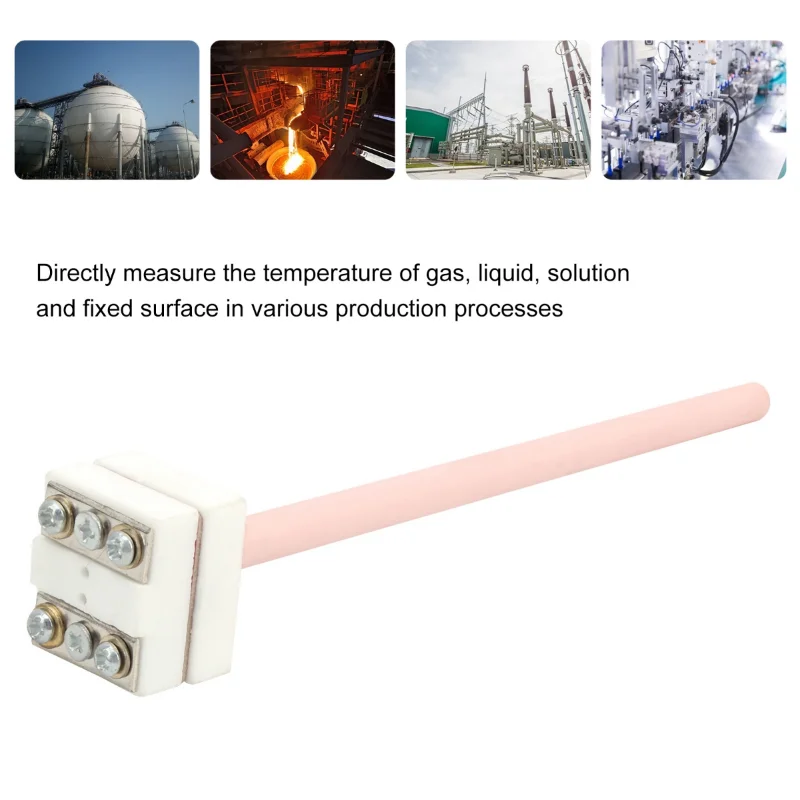 S Type Platinum Rhodium Thermocouple WRP-100 150/200/300/500mm Probe Temperature Sensor 0-1300℃ for Muffle Furnace Electric Kiln