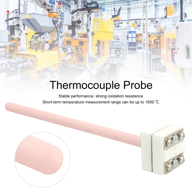 S Type Platinum Rhodium Thermocouple WRP-100 150/200/300/500mm Probe Temperature Sensor 0-1300℃ for Muffle Furnace Electric Kiln