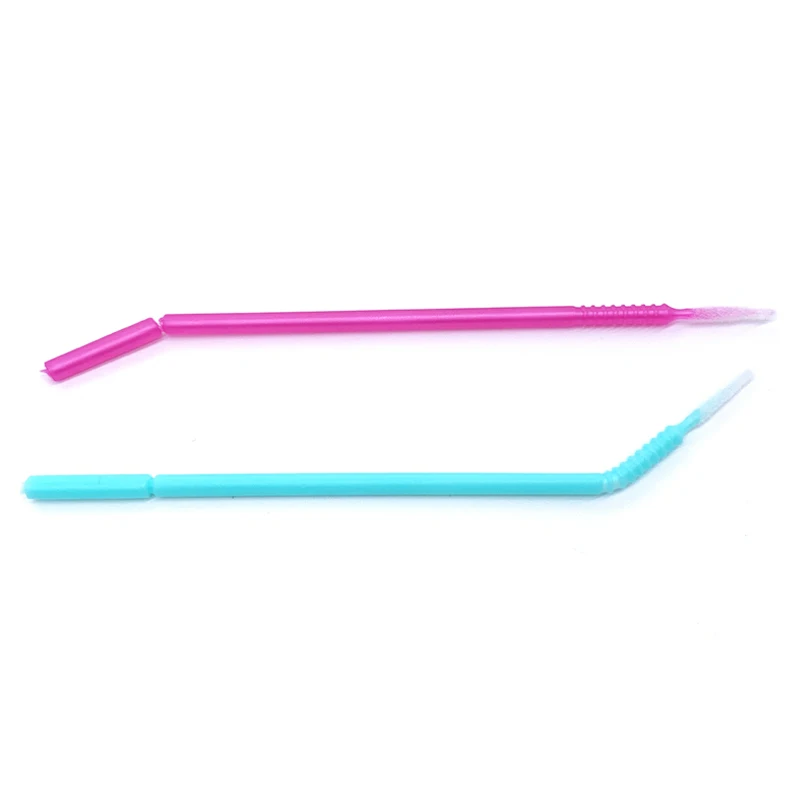 Long Head Bendable Micro Brushes Lash Extensions Eyelash Glue Cleaning Brush for Eyelashes