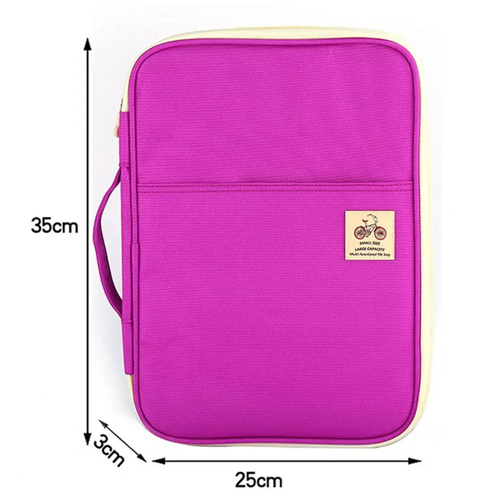 Travel A4 Portfolio Zipped Conference Folder Document Case Bag File Organizer Multi-function Conference Package