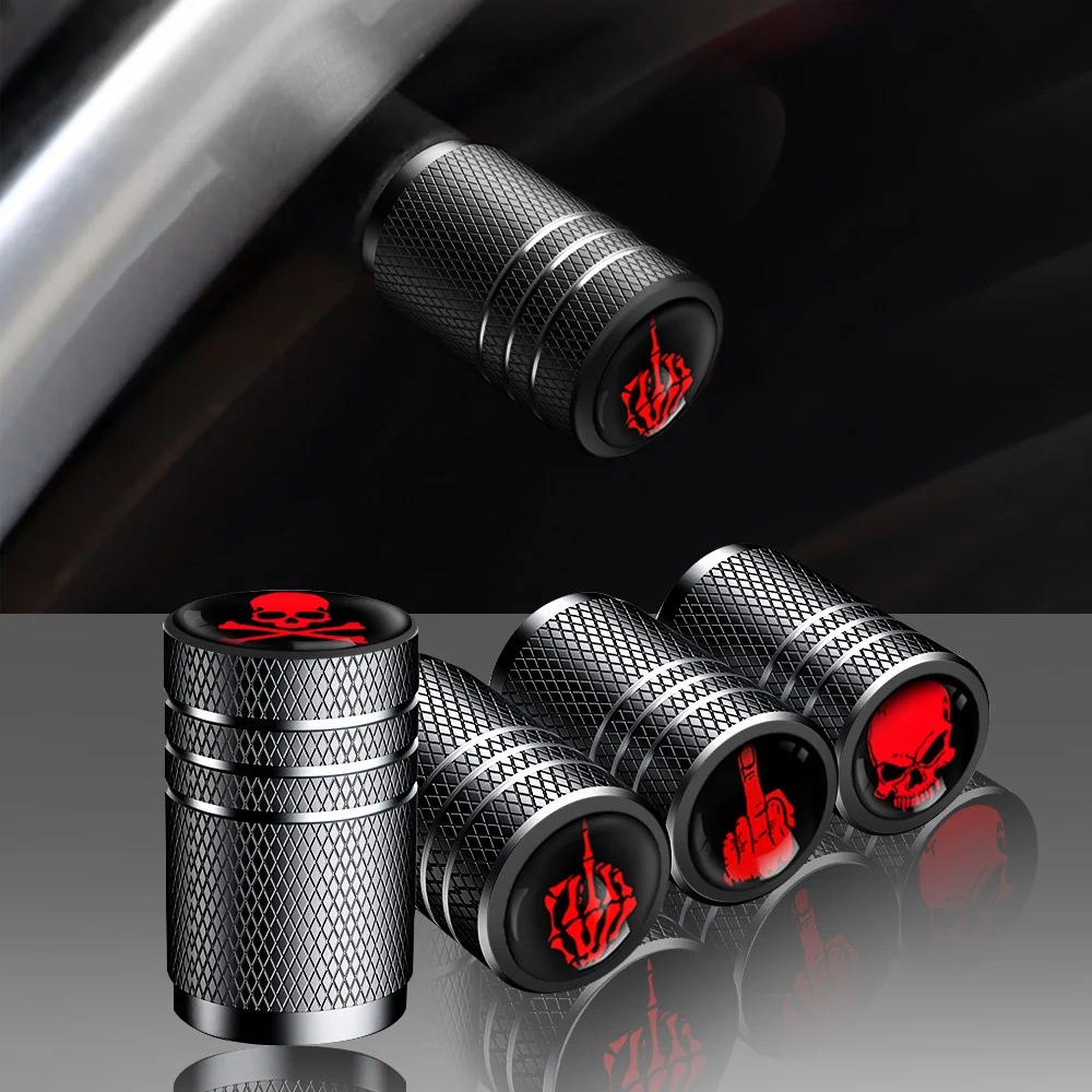 4Pcs/Set Tire Valve Stem Caps, Aluminum Tire Valve Cap, Corrosion Resistant, Universal Stem Covers for Cars Motorcycles Bikes