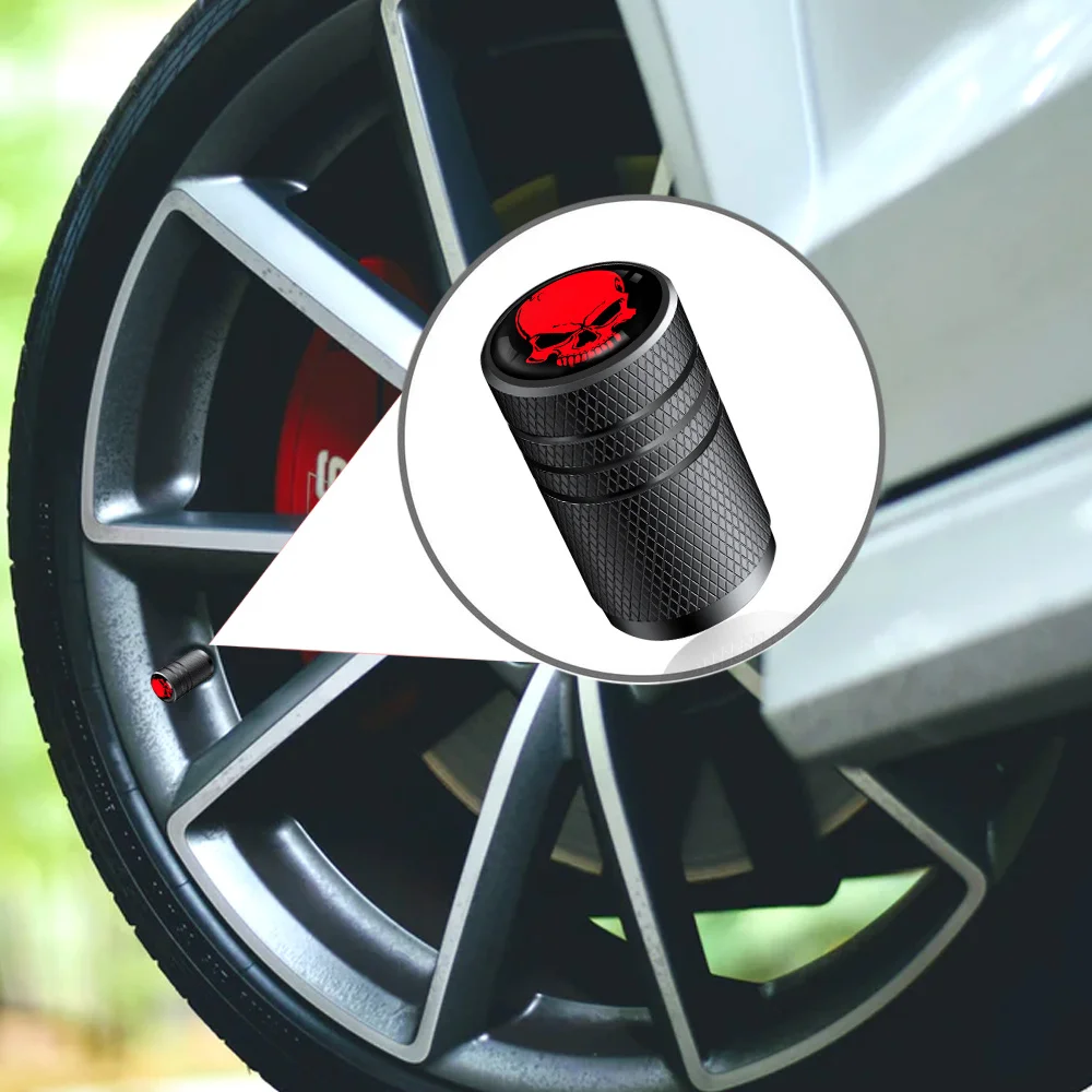 4Pcs/Set Tire Valve Stem Caps, Aluminum Tire Valve Cap, Corrosion Resistant, Universal Stem Covers for Cars Motorcycles Bikes