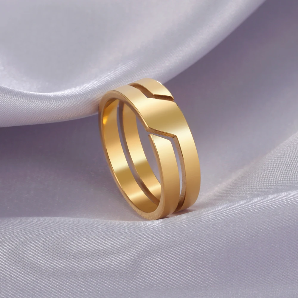 Skyrim Fashion Simple Stainless Steel Couple Ring for Men Women Casual Finger Rings Jewelry Engagement Anniversary Gift 2025 New