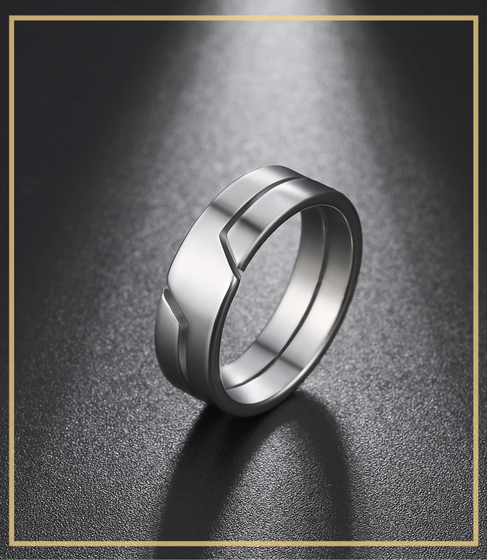 Skyrim Fashion Simple Stainless Steel Couple Ring for Men Women Casual Finger Rings Jewelry Engagement Anniversary Gift 2025 New