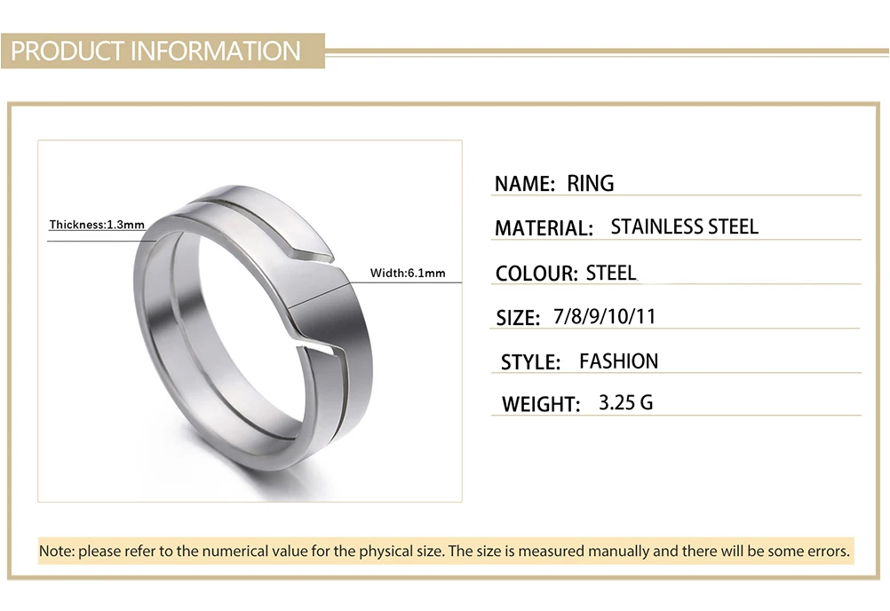 Skyrim Fashion Simple Stainless Steel Couple Ring for Men Women Casual Finger Rings Jewelry Engagement Anniversary Gift 2025 New