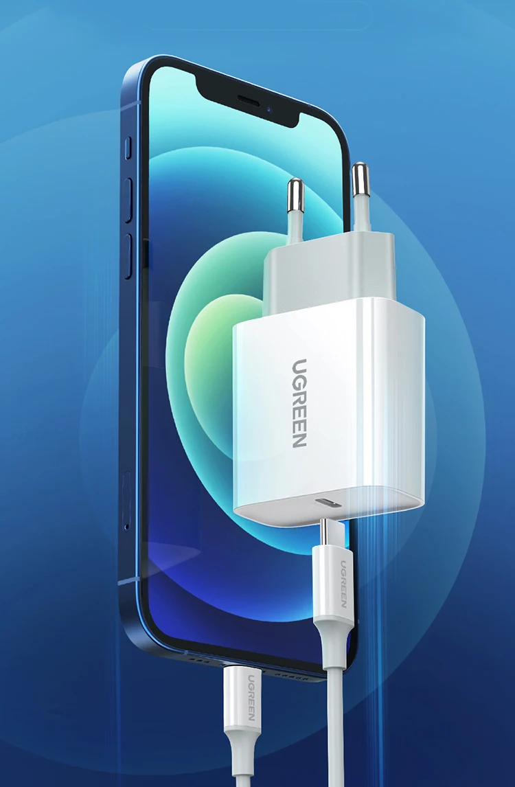 UGREEN Quick Charge 4.0 3.0 QC PD Charger 20W QC4.0 QC3.0 USB Type C Fast Charger for iPhone 14 13 12 8 Xiaomi Phone PD Charger