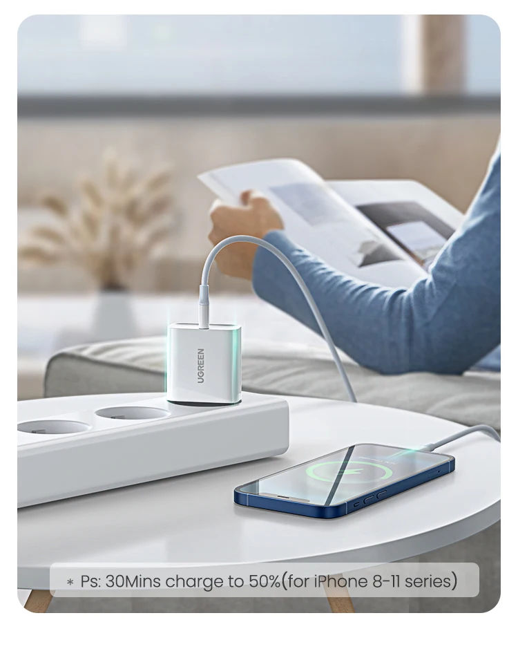UGREEN Quick Charge 4.0 3.0 QC PD Charger 20W QC4.0 QC3.0 USB Type C Fast Charger for iPhone 14 13 12 8 Xiaomi Phone PD Charger