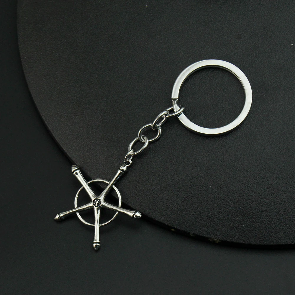 Anime Bleach Keychain Quincy Ishida Uryuu Cosplay Ginreigojiaku Metal Amulet Key Pendant Jewelry Accessories