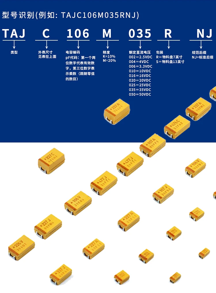 10PCS A B C D SMD Case Tantalum Capacitor 10v 16v 25v 35v 107A 227A 106C 226C 476C 686C 107C 475E 106E 226E 476E 475V 106V 10uF