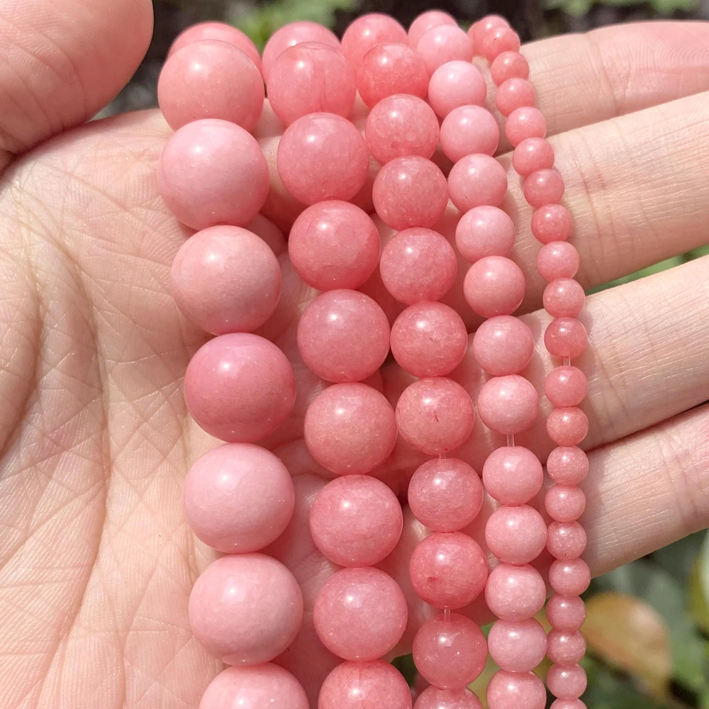 Natural Stone Beads Round Morganites Tourmalines Aquamarines Jades Quartzs Crystals Spacer For Jewelry Making DIY Bracelet