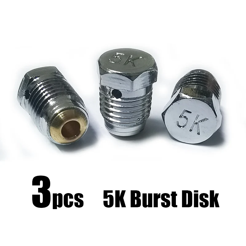 3-pack Burst Disk Disc for HPA CO2 Compressed Air Cylinder Regulator Valve, Safety Valve 1.8K , 3K , 5K , 7.5K