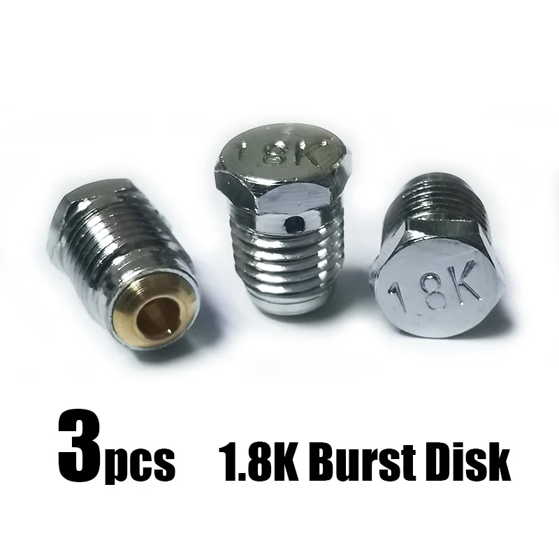 3-pack Burst Disk Disc for HPA CO2 Compressed Air Cylinder Regulator Valve, Safety Valve 1.8K , 3K , 5K , 7.5K