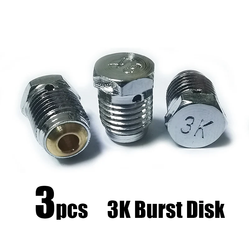 3-pack Burst Disk Disc for HPA CO2 Compressed Air Cylinder Regulator Valve, Safety Valve 1.8K , 3K , 5K , 7.5K