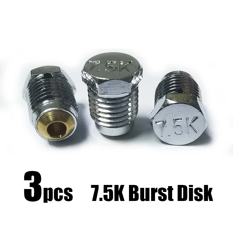 3-pack Burst Disk Disc for HPA CO2 Compressed Air Cylinder Regulator Valve, Safety Valve 1.8K , 3K , 5K , 7.5K